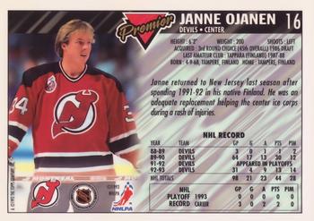 1993-94 Topps Premier - Gold #16 Janne Ojanen Back