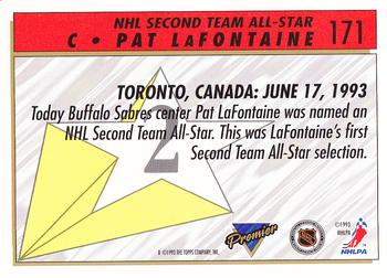 1993-94 Topps Premier - Gold #171 Pat LaFontaine Back
