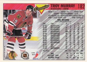 1993-94 Topps Premier - Gold #182 Troy Murray Back
