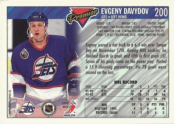 1993-94 Topps Premier - Gold #200 Evgeny Davydov Back