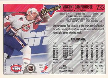 1993-94 Topps Premier - Gold #233 Vincent Damphousse Back