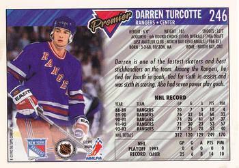 1993-94 Topps Premier - Gold #246 Darren Turcotte Back