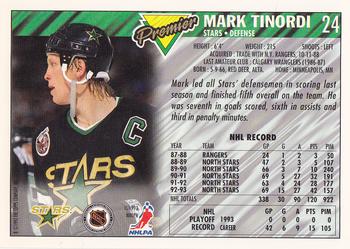 1993-94 Topps Premier - Gold #24 Mark Tinordi Back