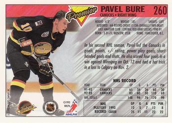 1993-94 Topps Premier - Gold #260 Pavel Bure Back
