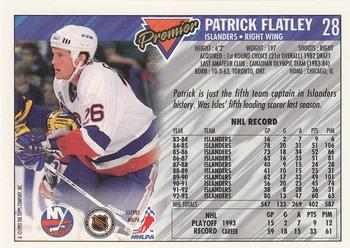 1993-94 Topps Premier - Gold #28 Patrick Flatley Back