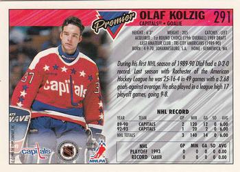 1993-94 Topps Premier - Gold #291 Olaf Kolzig Back