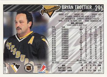 1993-94 Topps Premier - Gold #296 Bryan Trottier Back