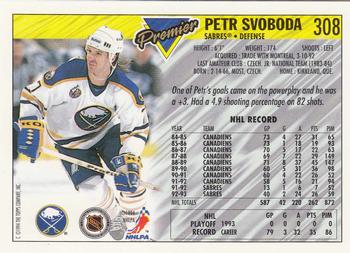 1993-94 Topps Premier - Gold #308 Petr Svoboda Back