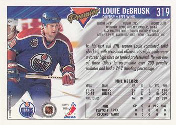 1993-94 Topps Premier - Gold #319 Louie DeBrusk Back
