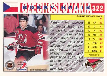 1993-94 Topps Premier - Gold #322 Bobby Holik Back