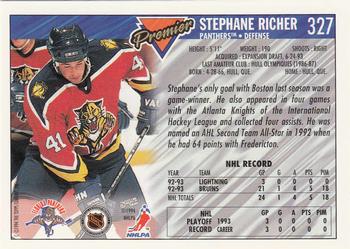 1993-94 Topps Premier - Gold #327 Stephane Richer Back