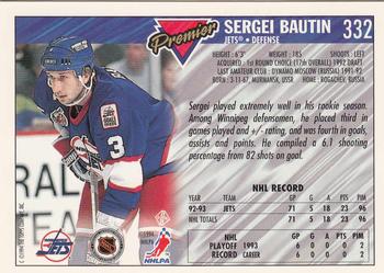1993-94 Topps Premier - Gold #332 Sergei Bautin Back
