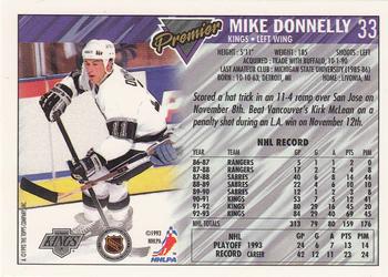 1993-94 Topps Premier - Gold #33 Mike Donnelly Back