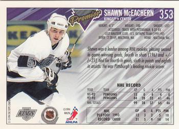 1993-94 Topps Premier - Gold #353 Shawn McEachern Back