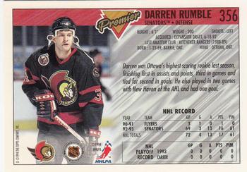 1993-94 Topps Premier - Gold #356 Darren Rumble Back