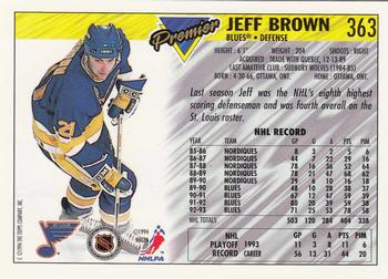 1993-94 Topps Premier - Gold #363 Jeff Brown Back