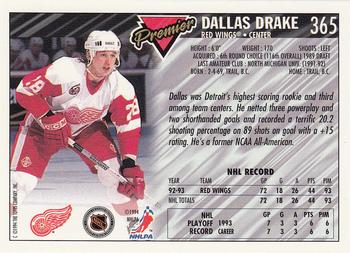 1993-94 Topps Premier - Gold #365 Dallas Drake Back