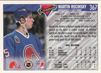 1993-94 Topps Premier - Gold #367 Martin Rucinsky Back