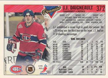 1993-94 Topps Premier - Gold #372 J.J. Daigneault Back