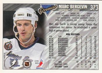 1993-94 Topps Premier - Gold #373 Marc Bergevin Back