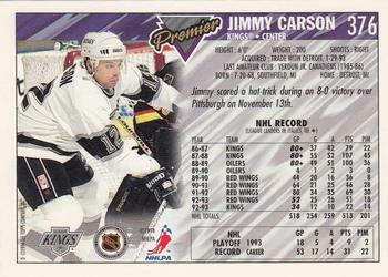 1993-94 Topps Premier - Gold #376 Jimmy Carson Back