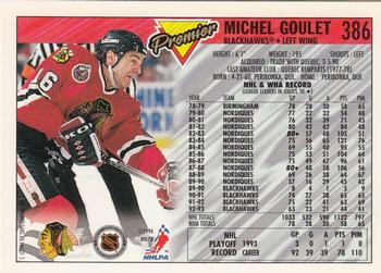 1993-94 Topps Premier - Gold #386 Michel Goulet Back