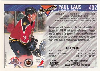 1993-94 Topps Premier - Gold #402 Paul Laus Back