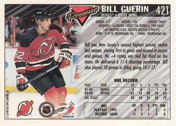 1993-94 Topps Premier - Gold #421 Bill Guerin Back