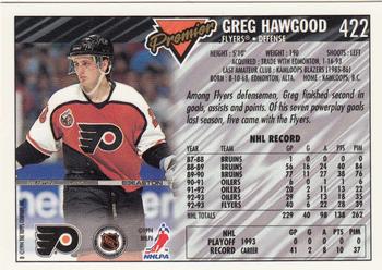 1993-94 Topps Premier - Gold #422 Greg Hawgood Back