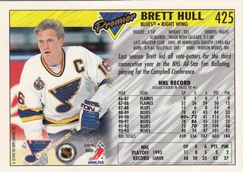 1993-94 Topps Premier - Gold #425 Brett Hull Back