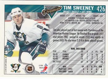 1993-94 Topps Premier - Gold #426 Tim Sweeney Back