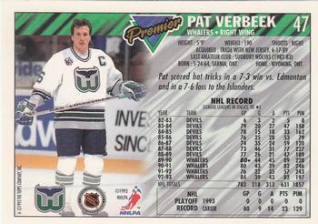 1993-94 Topps Premier - Gold #47 Pat Verbeek Back