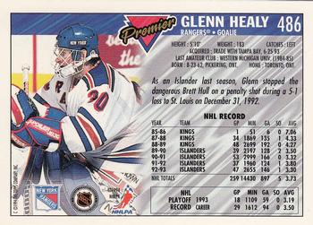 1993-94 Topps Premier - Gold #486 Glenn Healy Back