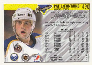 1993-94 Topps Premier - Gold #490 Pat LaFontaine Back