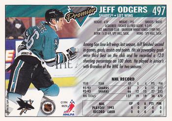 1993-94 Topps Premier - Gold #497 Jeff Odgers Back