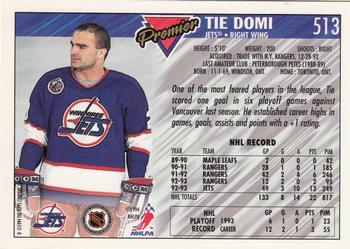 Tie Domi Action Winnipeg Jets NHL Action Poster - Starline Inc. 1993