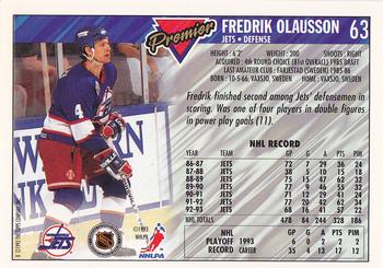 1993-94 Topps Premier - Gold #63 Fredrik Olausson Back