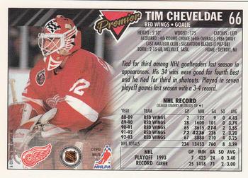1993-94 Topps Premier - Gold #66 Tim Cheveldae Back