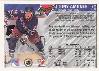 1993-94 Topps Premier - Gold #70 Tony Amonte Back
