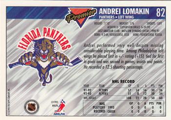1993-94 Topps Premier - Gold #82 Andrei Lomakin Back