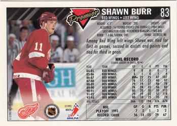 1993-94 Topps Premier - Gold #83 Shawn Burr Back