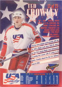 1993-94 Topps Premier - Team USA #12 Ted Crowley Back