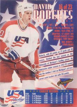 1993-94 Topps Premier - Team USA #16 David Roberts Back