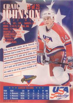 1993-94 Topps Premier - Team USA #19 Craig Johnson Back
