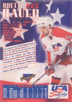 1993-94 Topps Premier - Team USA #20 Brett Hauer Back