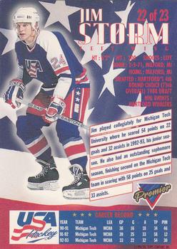 1993-94 Topps Premier - Team USA #22 Jim Storm Back