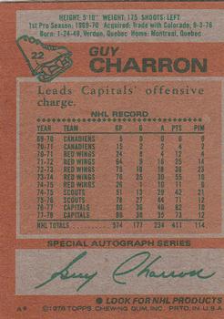 1978-79 Topps #22 Guy Charron Back