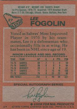 1978-79 Topps #27 Lee Fogolin Back