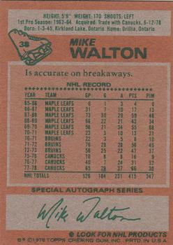 1978-79 Topps #38 Mike Walton Back