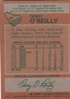 1978-79 Topps #40 Terry O'Reilly Back